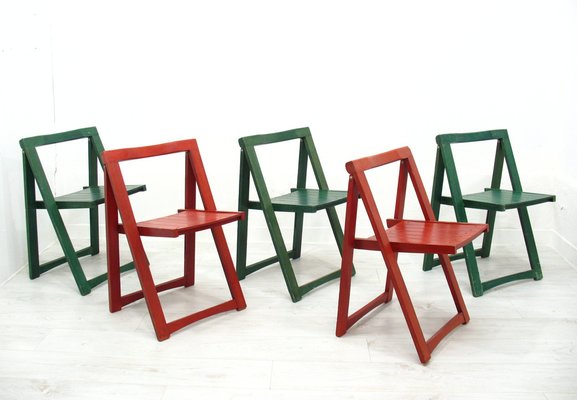 Vintage Folding Chairs, 1970s, Set of 5-WVA-1792504