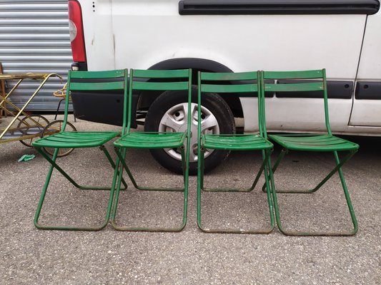 Vintage Folding Garden Chairs, 1930s, Set of 5-EAD-605602