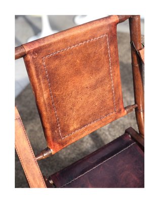 Vintage Folding Liner Armchair in Bamboo and Brass, 1930s-SSK-2034492