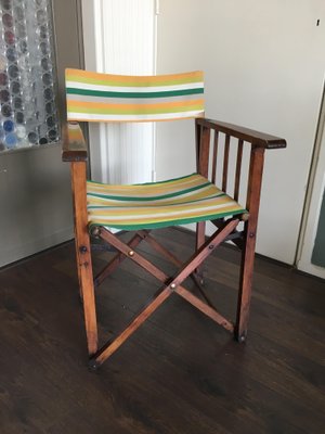 Vintage Folding Safari Chair, 1940s-DE-676962