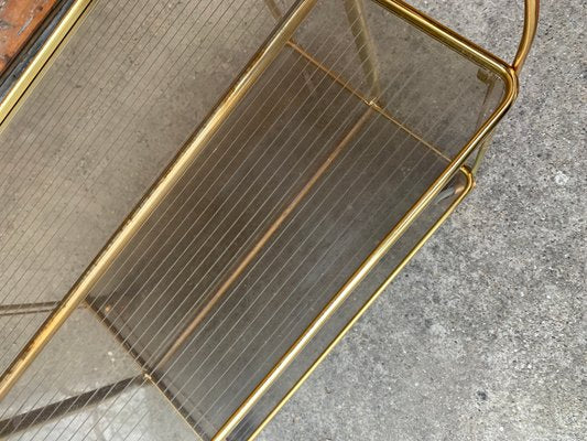 Vintage Folding Trolley in Gold Brass and Plastic-OXJ-1253996