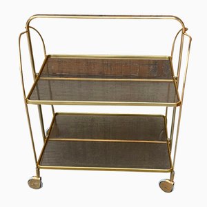 Vintage Folding Trolley in Gold Brass and Plastic-OXJ-1253996