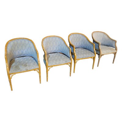 Vintage Foux Bamboo Armchairs, Set of 4-TCS-1427950