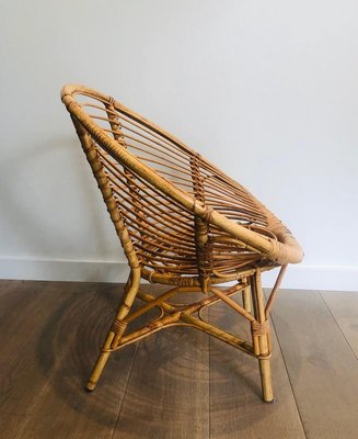 Vintage French Armchairs in Rattan, 1970s, Set of 2-BA-767514