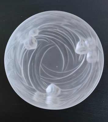 Vintage French Art Deco Bowl in Frosted Glass-AKW-2021667