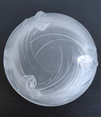 Vintage French Art Deco Bowl in Frosted Glass-AKW-2021667