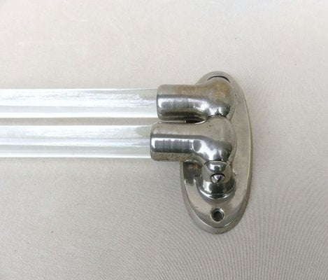 Vintage French Art Deco Glass & Nickel-Plated Towel Racks, Set of 3-EY-883840