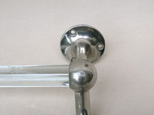 Vintage French Art Deco Glass & Nickel-Plated Towel Racks, Set of 3-EY-883840