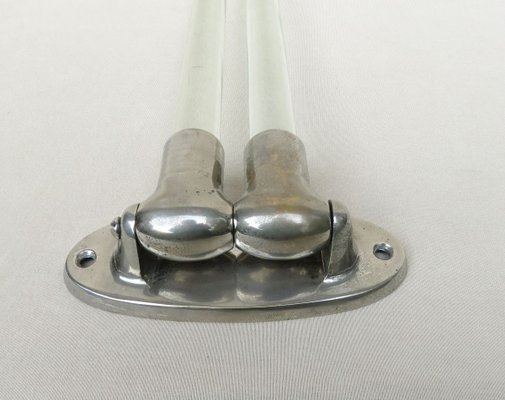 Vintage French Art Deco Glass & Nickel-Plated Towel Racks, Set of 3-EY-883840