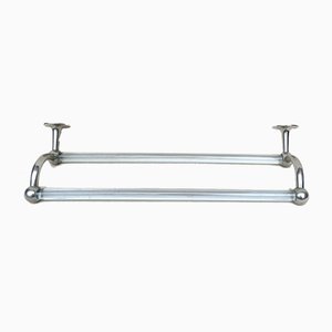 Vintage French Art Deco Glass & Nickel-Plated Towel Racks, Set of 3-EY-883840