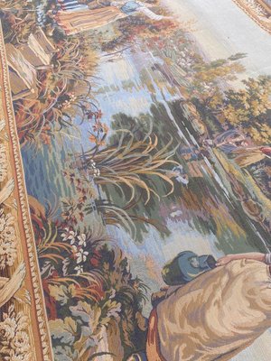 Vintage French Aubusson Style Halluin Manufacturing Tapestry-YMM-1061613