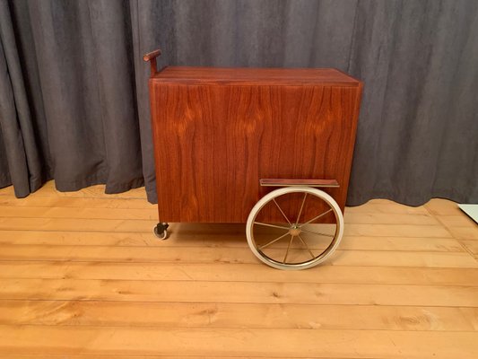 Vintage French Bar Cart by Jacques Adnet, 1950s-VQM-2021428