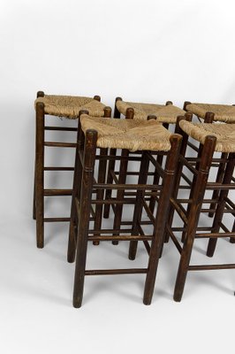 Vintage French Bar Stools by Charlotte Perriand, 1940s, Set of 5-XNH-1804608