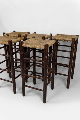 Vintage French Bar Stools by Charlotte Perriand, 1940s, Set of 5-XNH-1804608