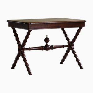 Vintage French Baroque Style Desk in Stained Pine-MXF-1299489