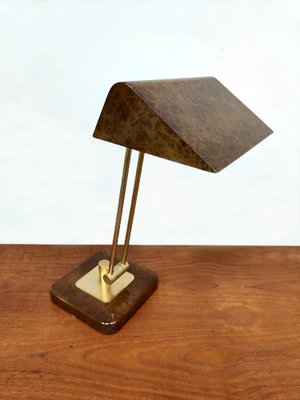 Vintage French Brass and Marble Dessin Desk Lamp, 1960s-BW-1789497