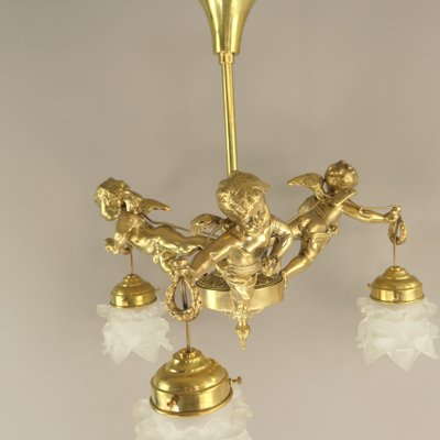 Vintage French Brass Chandelier, 1910s-KDB-1796633