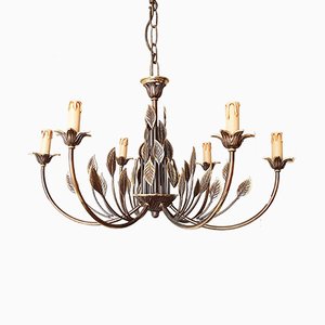 Vintage French Brass Chandelier, 1970s-CGX-554363