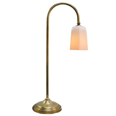 Vintage French Brass & Opaline Glass Table Lamp, 1950s-BLS-1705712