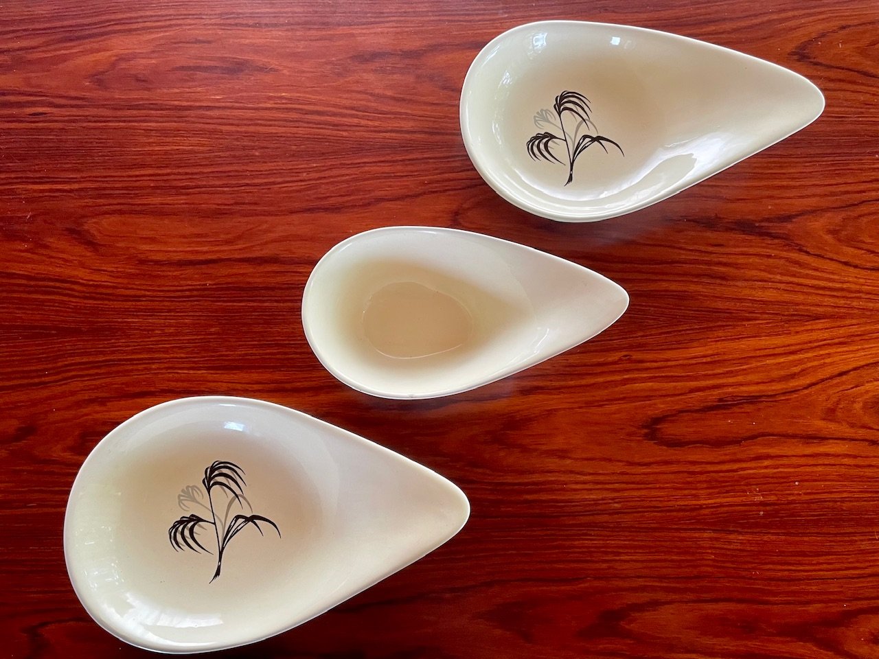 Vintage French Ceramic Appetizers Dishes from Salins, 1960s, Set of 3