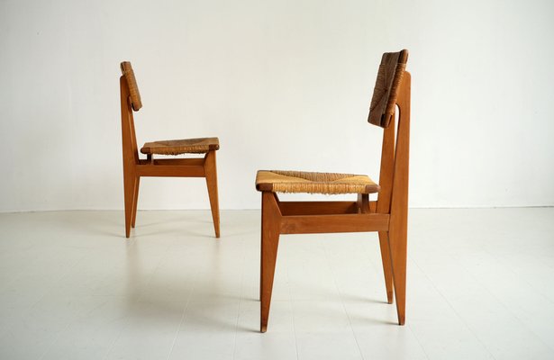 Vintage French CF Chairs by Marcel Gascoin, 1950, Set of 2-FQ-1725065