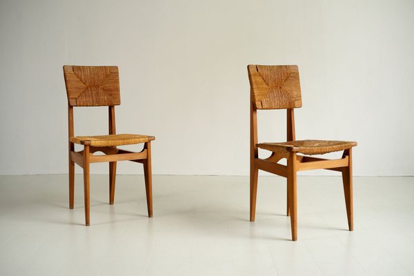 Vintage French CF Chairs by Marcel Gascoin, 1950, Set of 2-FQ-1725065