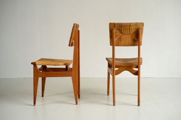 Vintage French CF Chairs by Marcel Gascoin, 1950, Set of 2-FQ-1725065