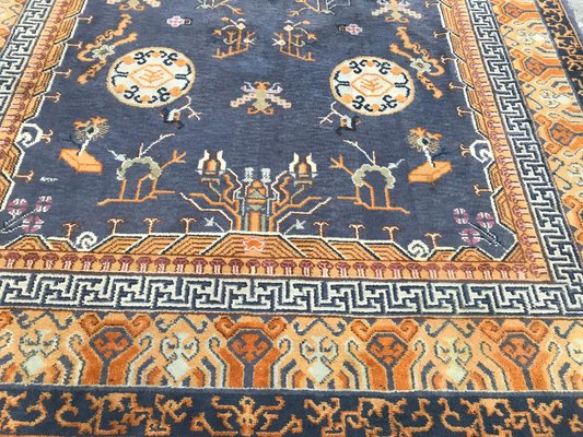 Vintage French Chinese Design Knotted Rug-YMM-1061539