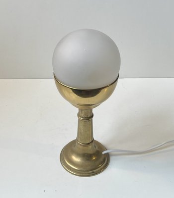 Vintage French Cocktail Table Lamp in Brass & Frosted Glass-LCR-2021953