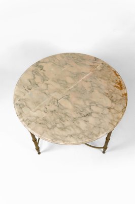 Vintage French Coffee Table in Brass and Marble from Maison Jansen, 1960-XNH-1804561