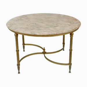 Vintage French Coffee Table in Brass and Marble from Maison Jansen, 1960-XNH-1804561