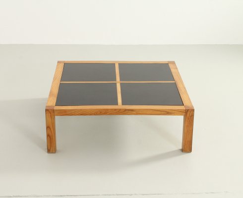 Vintage French Coffee Table in Pine Wood and Laminate, 1970s-UB-1785160