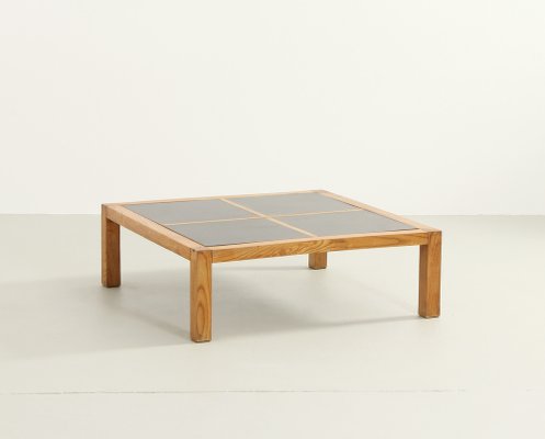 Vintage French Coffee Table in Pine Wood and Laminate, 1970s-UB-1785160