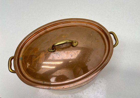 Vintage French Copper Pan Casserole Villedieu, 1980s-WZZ-2024633