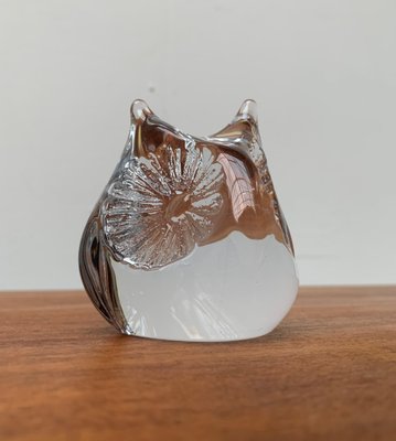 Vintage French Glass Owl Sculpture from Daum-UAH-984536