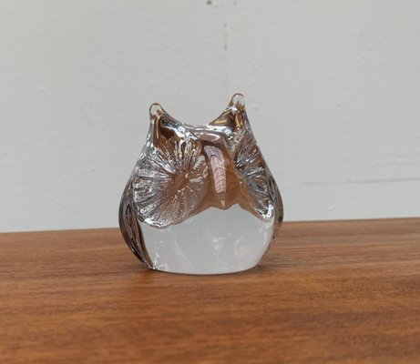 Vintage French Glass Owl Sculpture from Daum-UAH-984536