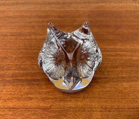 Vintage French Glass Owl Sculpture from Daum-UAH-984536