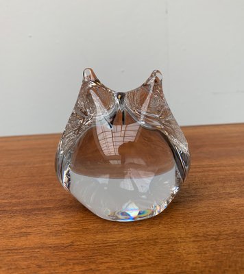 Vintage French Glass Owl Sculpture from Daum-UAH-984536