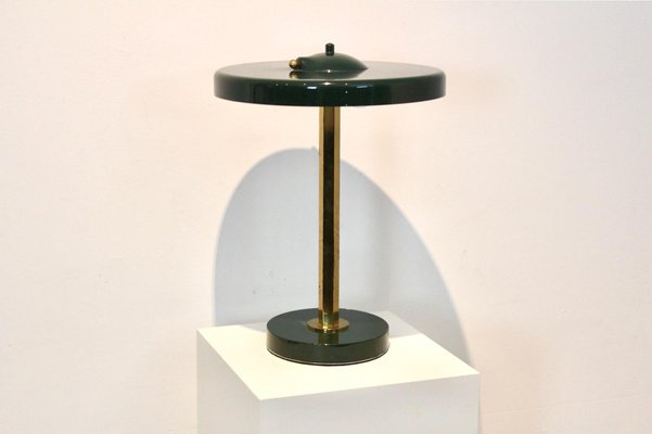 Vintage French Green and Brass Table Lamp, 1970s-MO-1795069