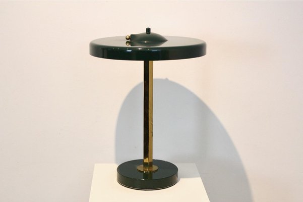 Vintage French Green and Brass Table Lamp, 1970s-MO-1795069