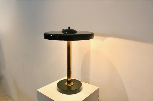 Vintage French Green and Brass Table Lamp, 1970s-MO-1795069