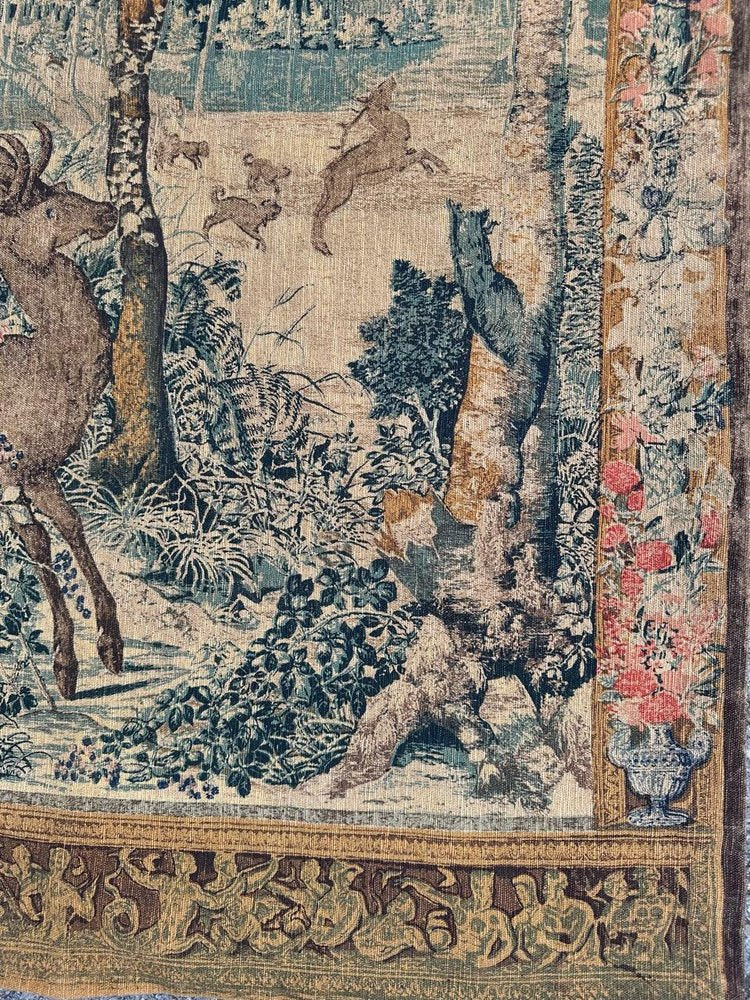 Vintage French Hand Printed Aubusson Tapestry from Bobyrugs, 1960s