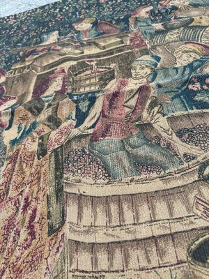 Vintage French Hand Printed Tapestry Vendanges Museum Design, 1960s-YMM-1775004