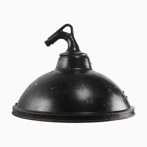 Vintage French Industrial Black Metal & Cast Iron Pendant Light-BLS-1791852