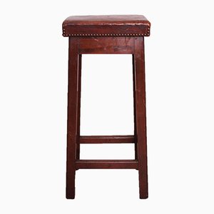 Vintage French Leather Stool-RIU-589424