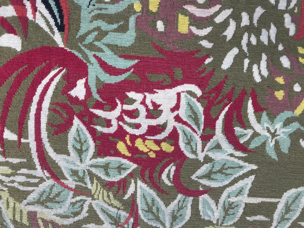 Vintage French Modern Needlepoint Tapestry