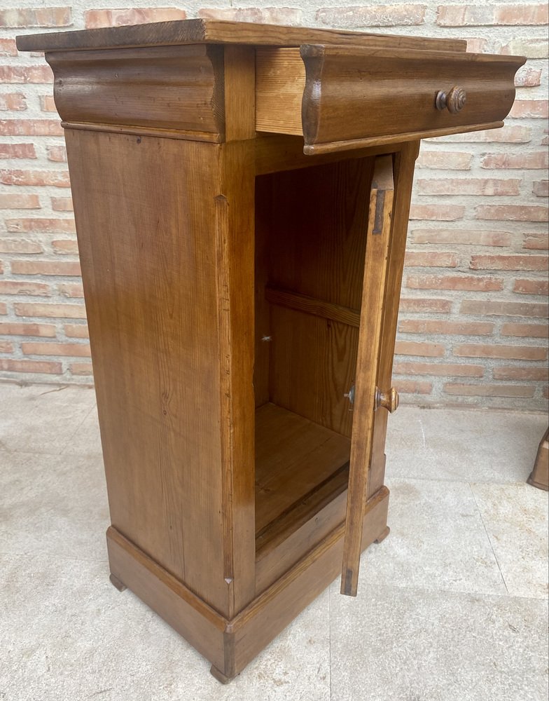 Vintage French Provincial Walnut Nightstands, 1920, Set of 2