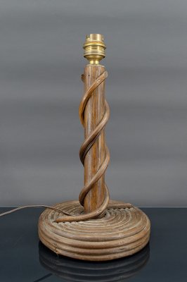 Vintage French Rattan Lamp by Louis Sognot, 1950-XNH-1804533