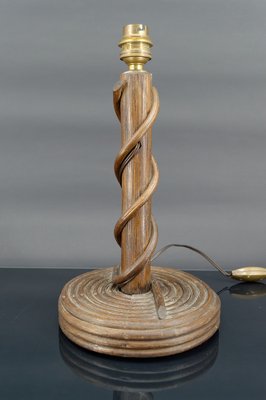 Vintage French Rattan Lamp by Louis Sognot, 1950-XNH-1804533