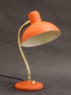 Vintage French Red Cocotte Swan Neck Table Lamp, 1950s-SY-789540